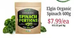 Farmer Jack's Elgin Organic Spinach Portions offer