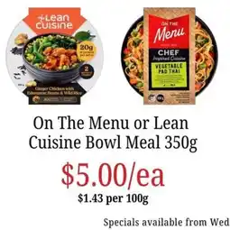Farmer Jack's On The Menu or Lean Cuisine Bowl Meal offer