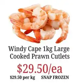 Farmer Jack's Windy Cape Large Cooked Prawn Cutlets offer