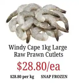 Farmer Jack's Windy Cape Large Raw Prawn Cutlets offer