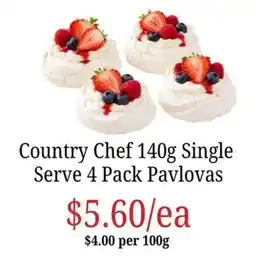Farmer Jack's Country Chef Pavlovas offer
