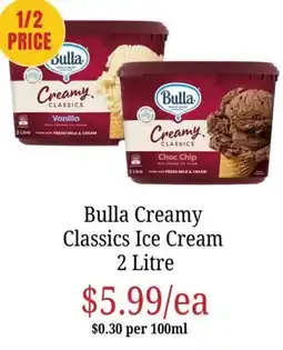 Farmer Jack's Bulla Creamy Classics Ice Cream offer