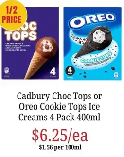 Farmer Jack's Cadbury Choc Tops Ice Creams offer