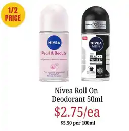 Farmer Jack's Nivea Roll On Deodorant offer