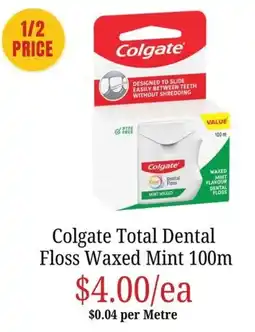 Farmer Jack's Colgate Total Dental Floss Waxed Mint offer