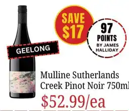 Farmer Jack's Mulline Sutherlands Creek Pinot Noir offer