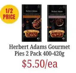 Farmer Jack's Herbert Adams Gourmet Pies offer