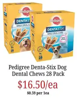 Farmer Jack's Pedigree Denta-Stix Dog Dental Chews offer