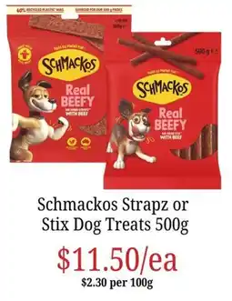 Farmer Jack's Schmackos Strapz or Stix Dog Treats offer