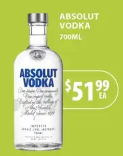 Sense of Taste Absolut Vodka offer