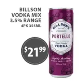 Sense of Taste Billson's Portello Vodka offer