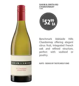 Sense of Taste Shaw + Smith M3 Chardonnay offer