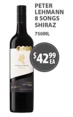 Sense of Taste Peter Lehmann 8 Songs Shiraz offer