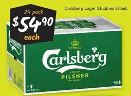 Cellarbrations Carlsberg Lager Stubbies offer