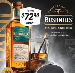 Cellarbrations Bushmills 10YO Single Malt Irish Whiskey offer