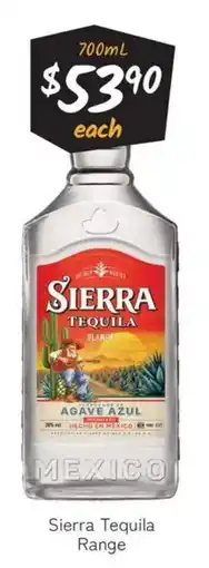 Cellarbrations Sierra Tequila Range offer