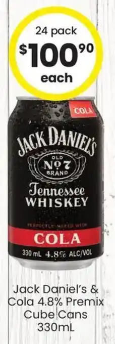 Jack Daniel's & Cola 4.8% Premix Cube Cans