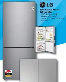 The Good Guys LG 420L Bottom Mount Refrigerator offer
