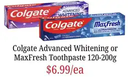 Farmer Jack's Colgate Advanced Whitening or MaxFresh Toothpaste offer