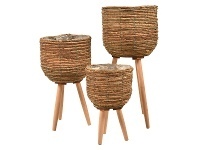 LivingStyles Wistar 3 Piece Banana Leaf Planter Stand Set offer