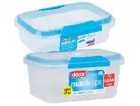 Foodworks Décor Oblong or Square Match-Ups with Clips Container 600ml-1L offer