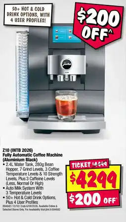 JB Hi-Fi Jura Z10 Fully Automatic Coffee Machine offer
