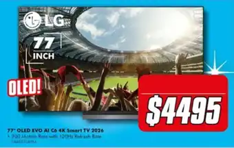 LG 77" OLED EVO AI C6 4K Smart TV 2026
