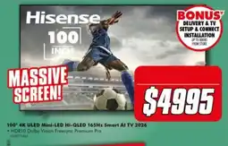 The Good Guys Hisense 100 inch TV offer