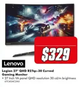 The Good Guys Lenovo Legion 27" QHD R27qc-30 Curved Gaming Monitor offer