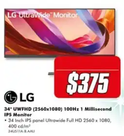 The Good Guys LG UltraWide Monitor offer
