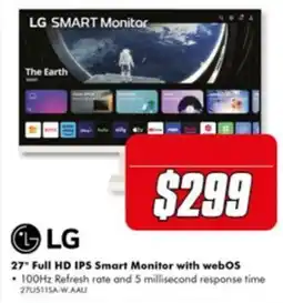 The Good Guys LG 27" Full HD IPS Smart Monitor with webOS offer