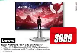 The Good Guys Lenovo Legion Pro LP 27Q-10 27" QHD OLED Monitor offer