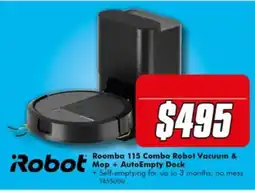 The Good Guys iRobot Roomba 115 Combo Robot Vacuum & Mop + AutoEmpty Dock offer