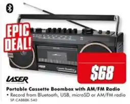 The Good Guys Laser Portable Cassette Boombox with AM/FM Radio offer
