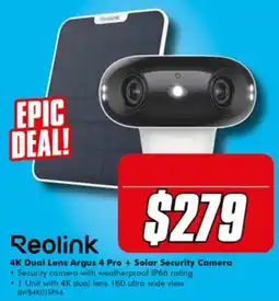 The Good Guys Reolink 4K Dual Lens Argus 4 Pro + Solar Security Camera offer