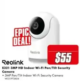 The Good Guys Reolink E321 3MP HD Indoor Wi-Fi Pan/Tilt Security Camera offer