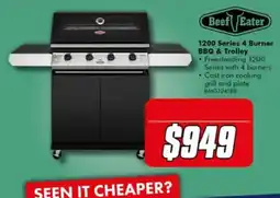 The Good Guys Beef Eater 1200 Series 4 Burner BBQ & Trolley offer