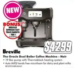 The Good Guys Breville The Oracle Dual Boiler Coffee Machine - Noir offer