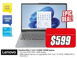 The Good Guys Lenovo IdeaPad Slim 3 15.6" i3 8GB 128GB Laptop offer