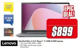 The Good Guys Lenovo IdeaPad Slim 3 15.6" Ryzen" 5 16GB 512GB Laptop offer