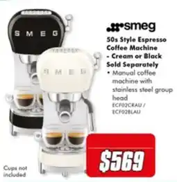The Good Guys Smeg 50s Style Espresso Coffee Machine offer