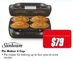 The Good Guys Sunbeam Pie Maker 4 Cup offer