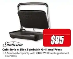 The Good Guys Sunbeam Café Style 6 Slice Sandwich Grill and Press offer