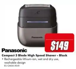The Good Guys Panasonic Compact 3 Blade High Speed Shaver - Black offer