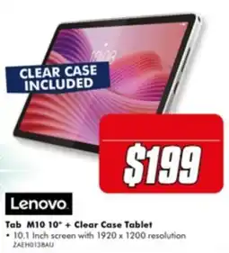 The Good Guys Lenovo Tab M10 10" + Clear Case Tablet offer