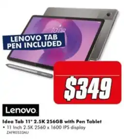 The Good Guys Lenovo Idea Tab 11" 2.5K 256GB with Pen Tablet offer