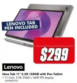 The Good Guys Lenovo Idea Tab 11" 2.5K 128GB with Pen Tablet offer