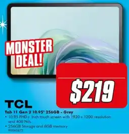 The Good Guys TCL Tab 11 Gen 2 10.95" 256GB - Grey offer