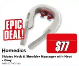 The Good Guys Homedics Shiatsu Neck & Shoulder Massager with Heat - Grey offer
