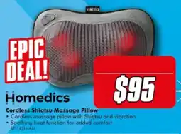 The Good Guys Homedics Cordless Shiatsu Massage Pillow offer